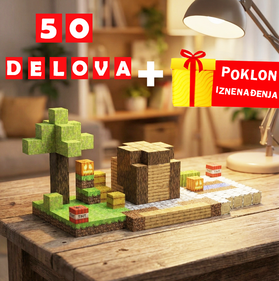Minecraft Magnetne Kocke 132 dela + Poklon Igračka