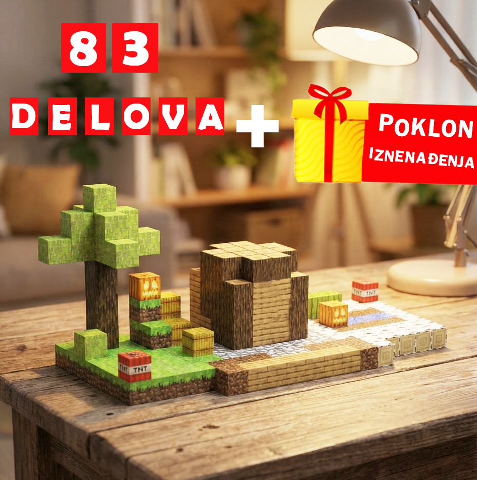 Minecraft Magnetne Kocke 132 dela + Poklon Igračka